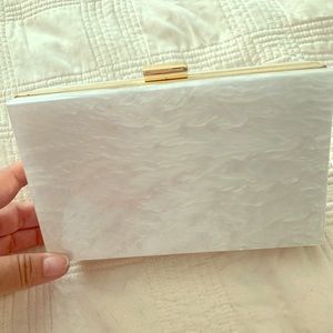 Mother of pearl evening bag with gold chain